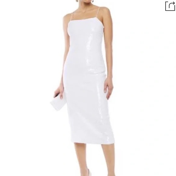 Cami NYC Sequin White Midi Dress Medium NEW $445 Retail - Picture 1 of 8